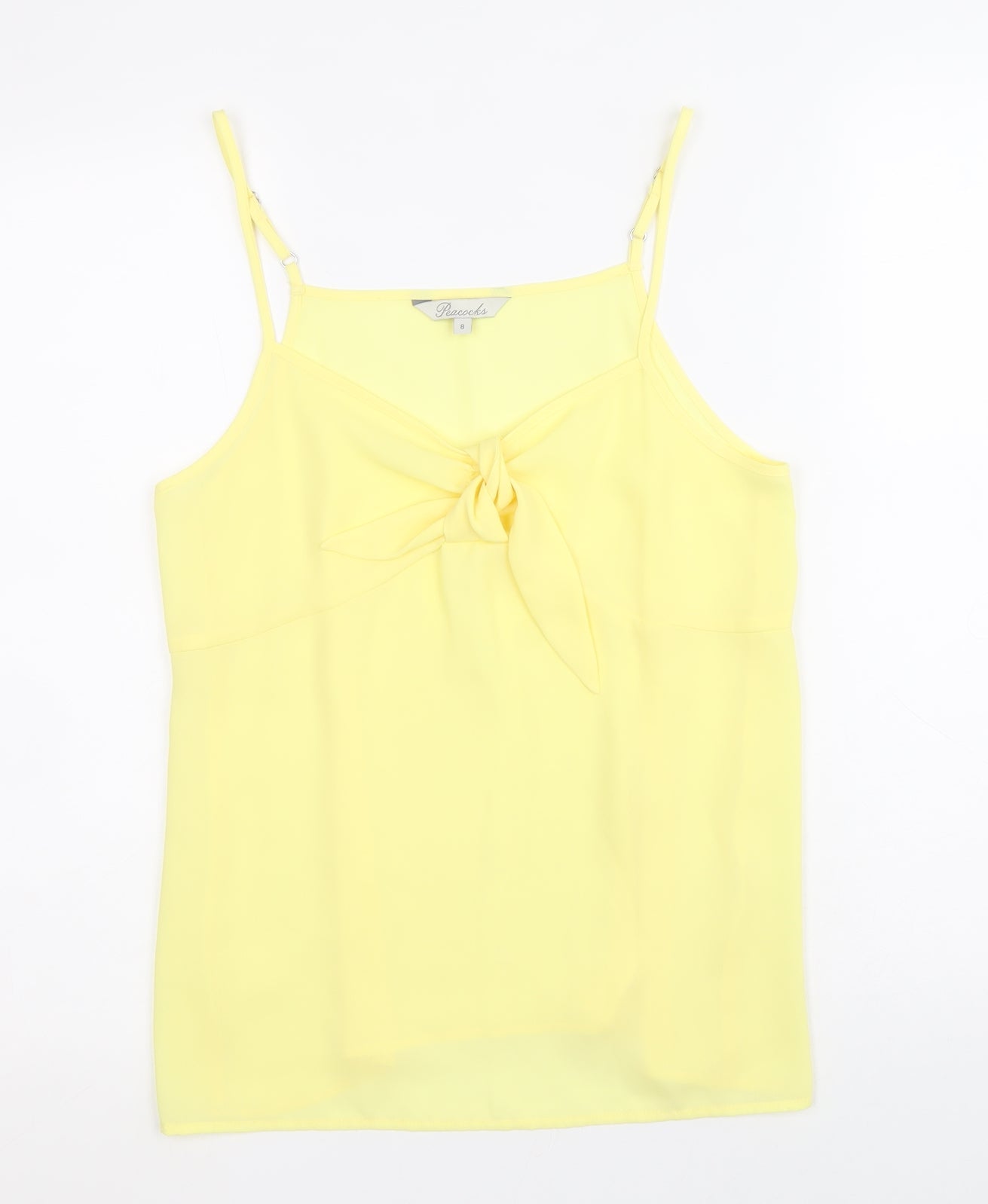Womens UK Size 8 Peacocks Yellow Basic Tank
