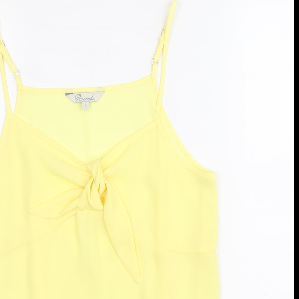 Womens UK Size 8 Peacocks Yellow Basic Tank