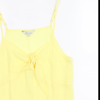 Womens UK Size 8 Peacocks Yellow Basic Tank