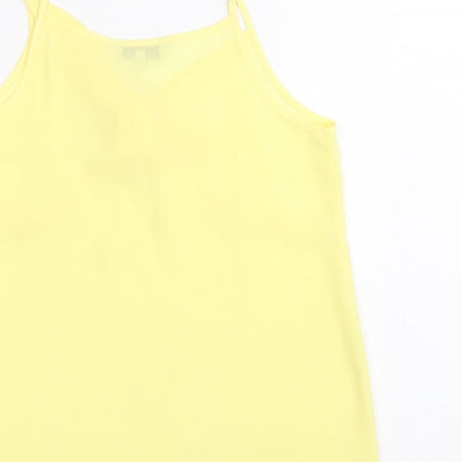 Womens UK Size 8 Peacocks Yellow Basic Tank
