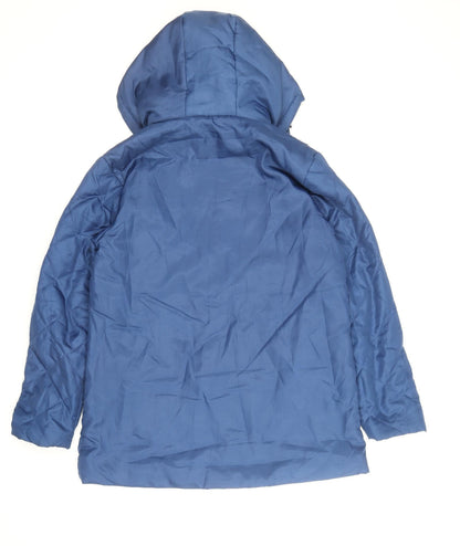 Womens UK Size S Anne De Lancay Blue Quilted Coat