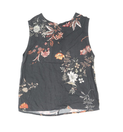 Womens UK Size S Stradivarius Black Basic Blouse