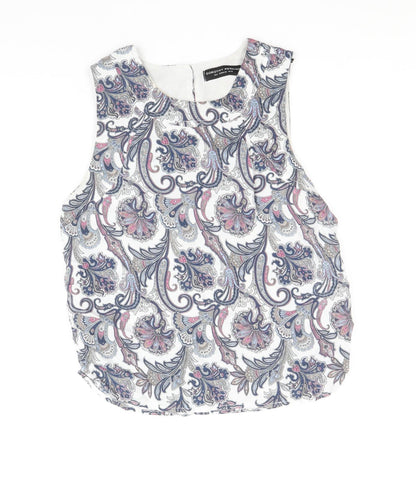 Dorothy Perkins Womens Multicoloured Floral 100% Cotton Basic Blouse Size 10 Round Neck