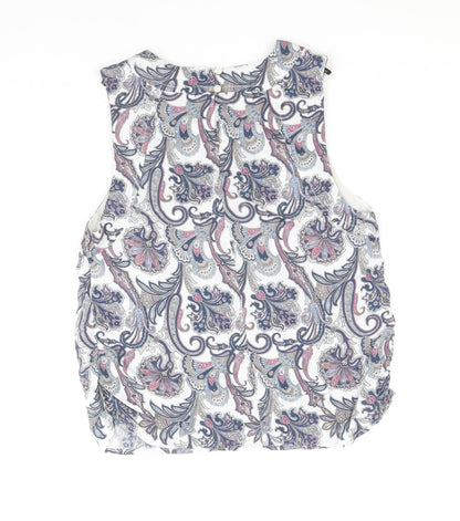 Dorothy Perkins Womens Multicoloured Floral 100% Cotton Basic Blouse Size 10 Round Neck