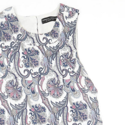 Dorothy Perkins Womens Multicoloured Floral 100% Cotton Basic Blouse Size 10 Round Neck