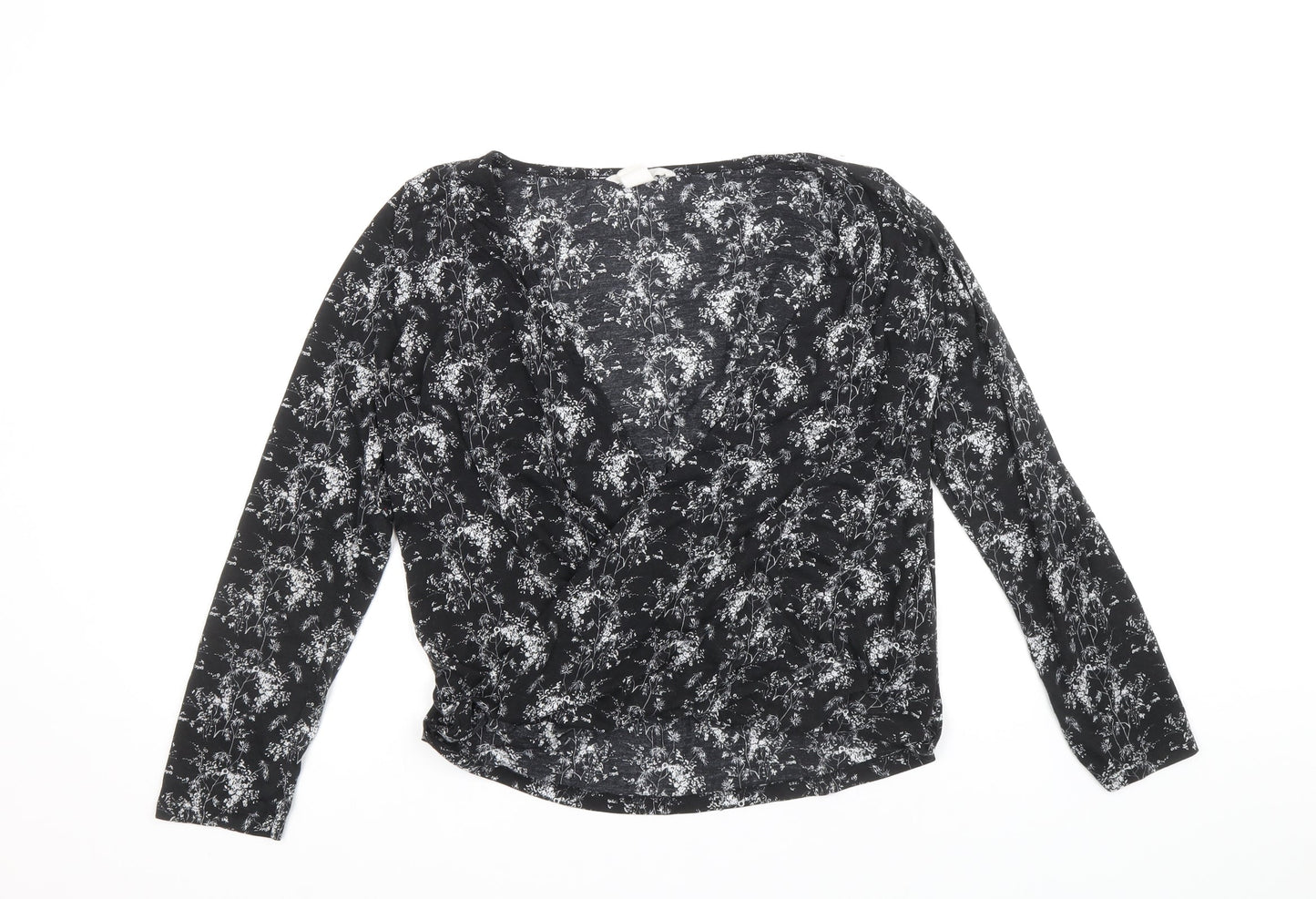 Womens UK Size S H&M Black Basic Blouse