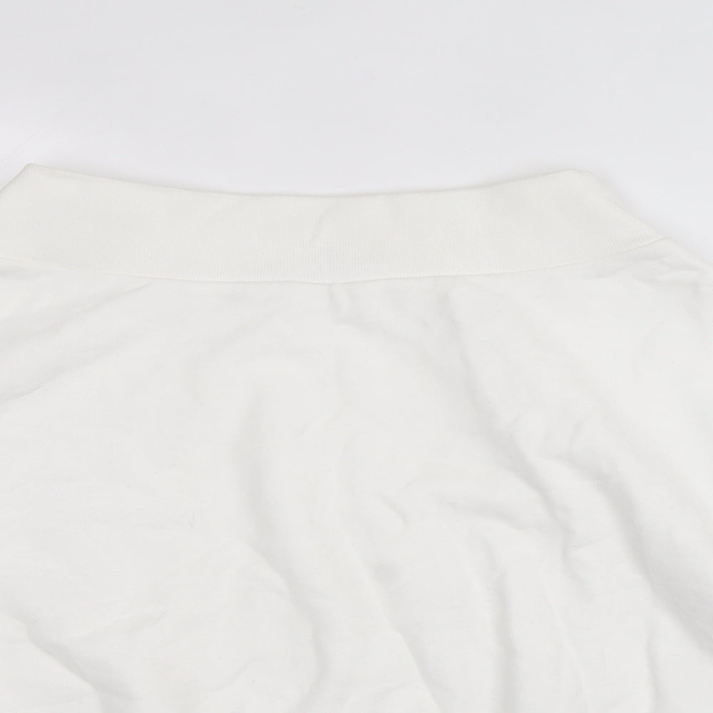 Boohoo Womens White 100% Cotton Pullover Sweatshirt Size 6 Pullover