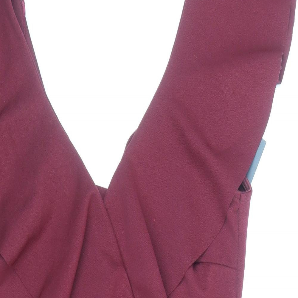 New Look Womens Red Polyester Bodysuit One-Piece Size 8 Snap