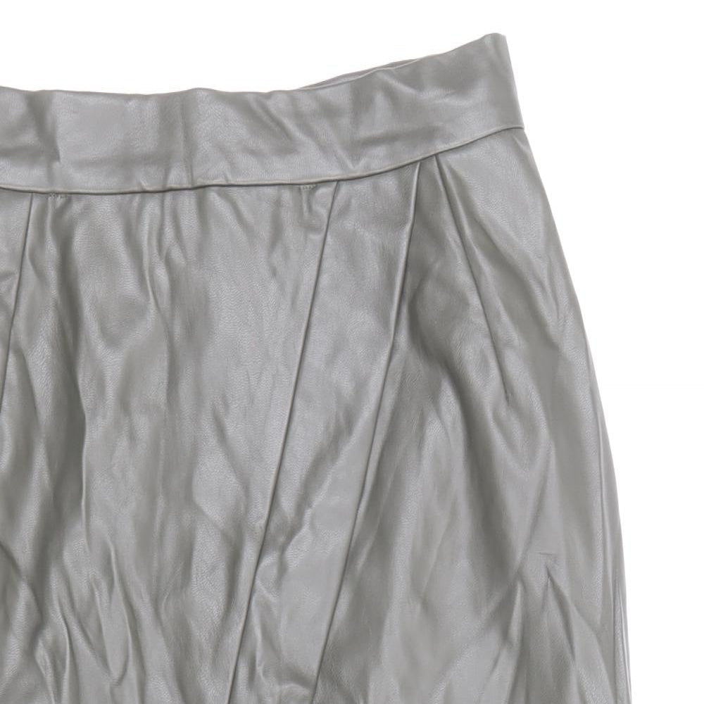 PRETTYLITTLETHING Womens Green Polyester Straight & Pencil Skirt Size 8 Zip