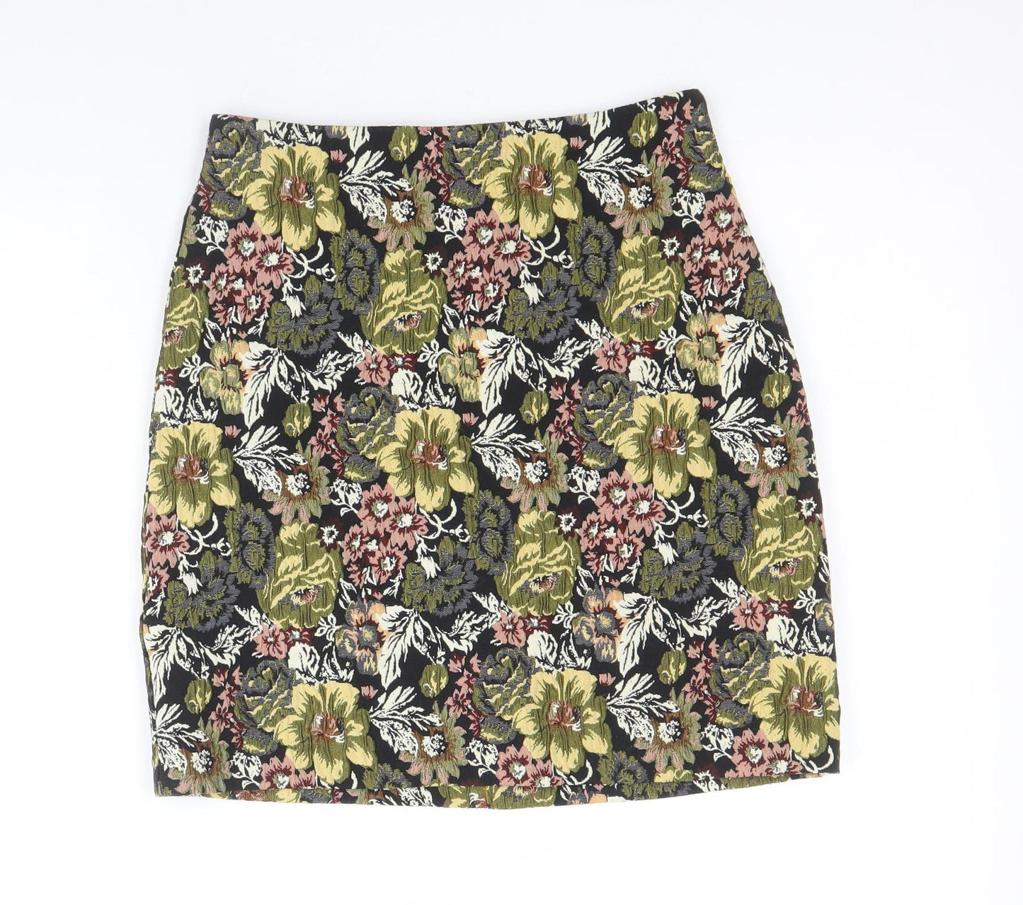 Dorothy Perkins Womens Multicoloured Floral Polyester Bandage Skirt Size 6 Zip