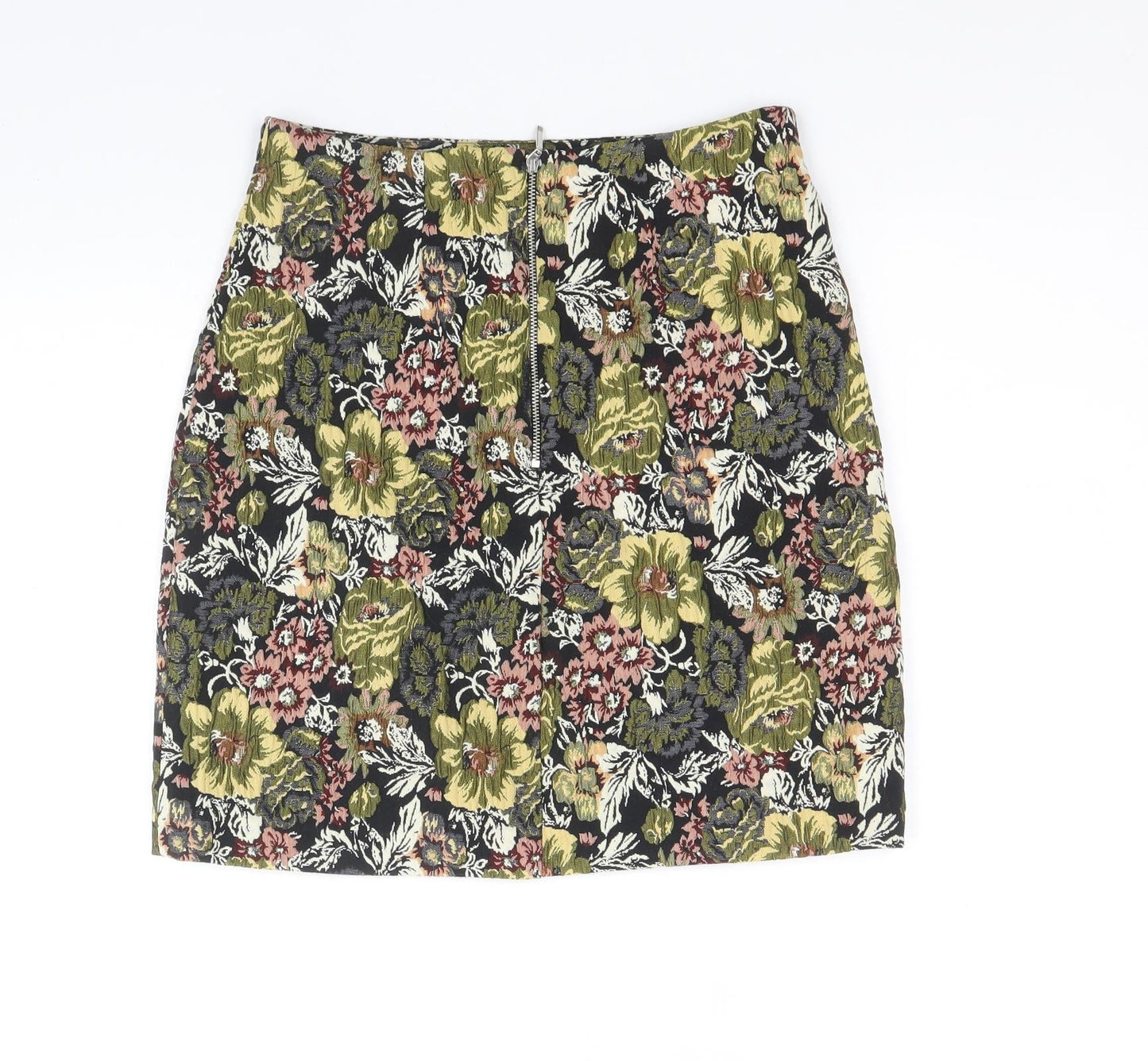 Dorothy Perkins Womens Multicoloured Floral Polyester Bandage Skirt Size 6 Zip