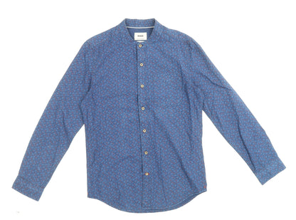 Mens UK Size S Max Blue  Button-Up Long Sleeve Casual Shirt