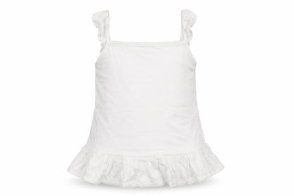 River Island Girls White 100% Cotton Basic Tank Size 3-4 Years Square Neck Pullover