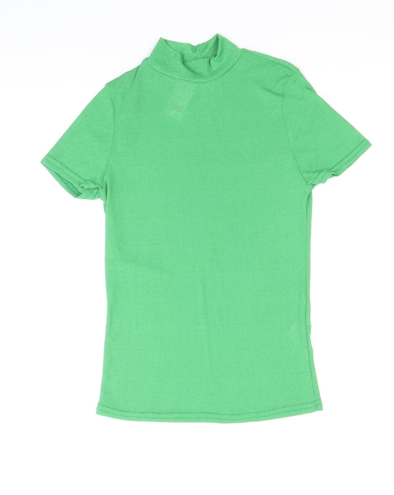 Womens UK Size 10 River Island Green Basic T-Shirt