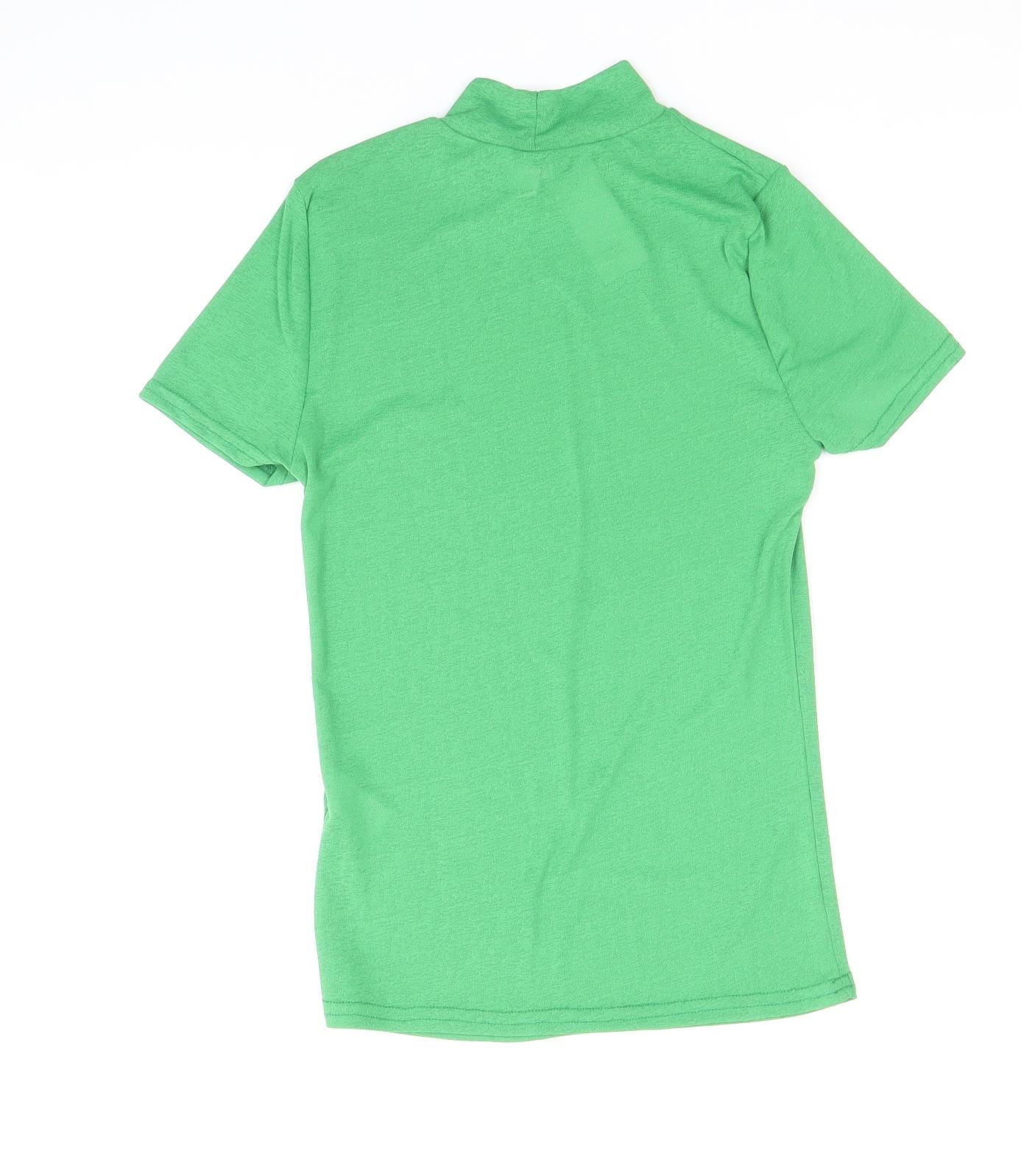 Womens UK Size 10 River Island Green Basic T-Shirt