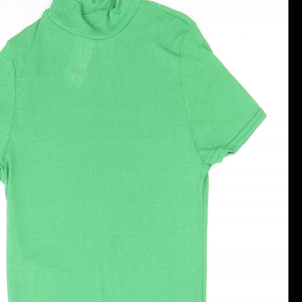 Womens UK Size 10 River Island Green Basic T-Shirt