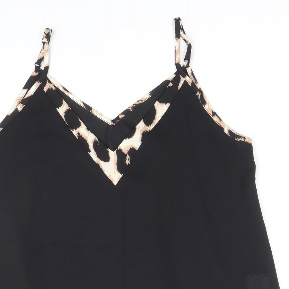 SheIn Womens Black Polyester Camisole Blouse Size S V-Neck