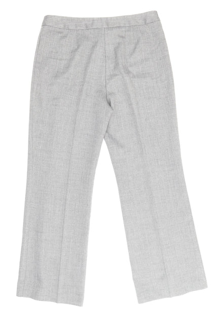 Marks and Spencer Womens Grey Polyester Trousers Size 14 Regular Zip