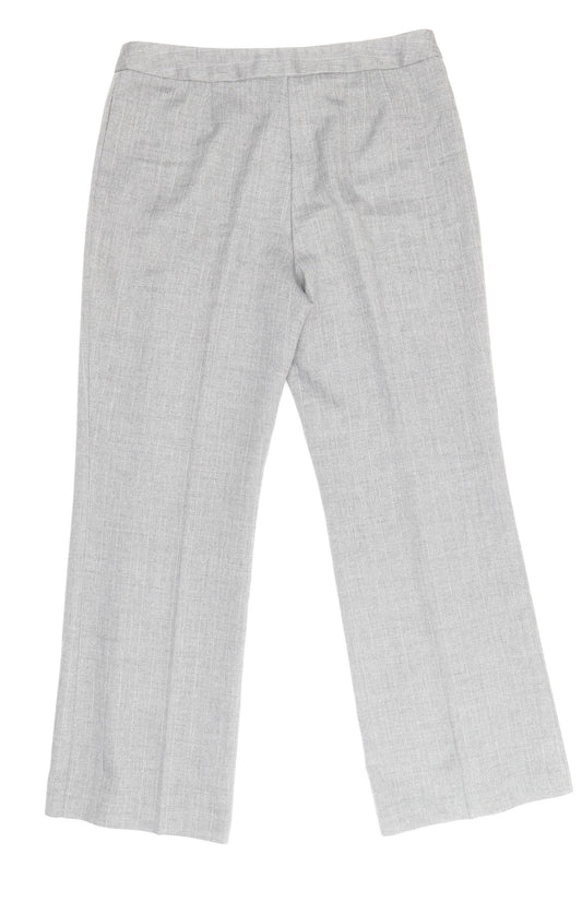 Marks and Spencer Womens Grey Polyester Trousers Size 14 Regular Zip
