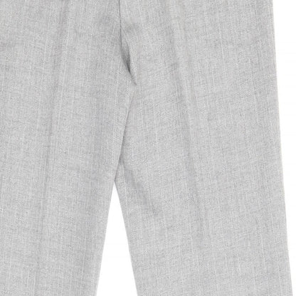 Marks and Spencer Womens Grey Polyester Trousers Size 14 Regular Zip
