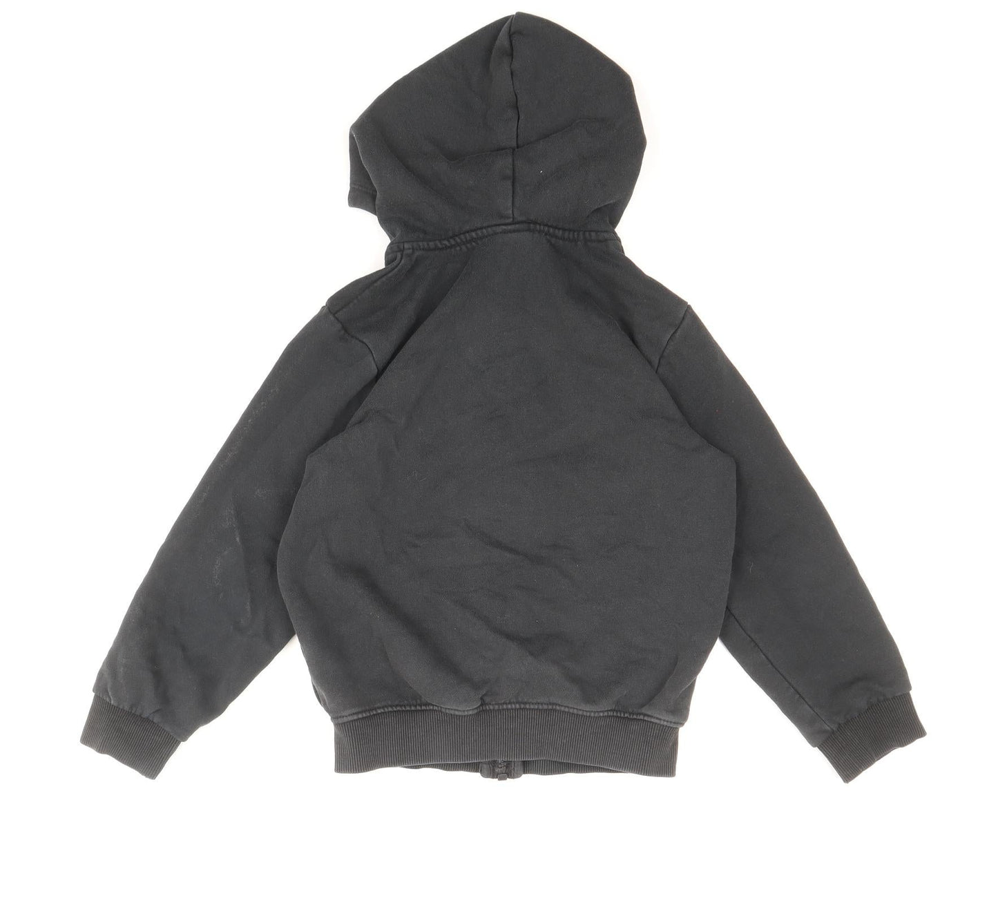 TU Boys Black Cotton Full Zip Hoodie Size 6 Years Zip