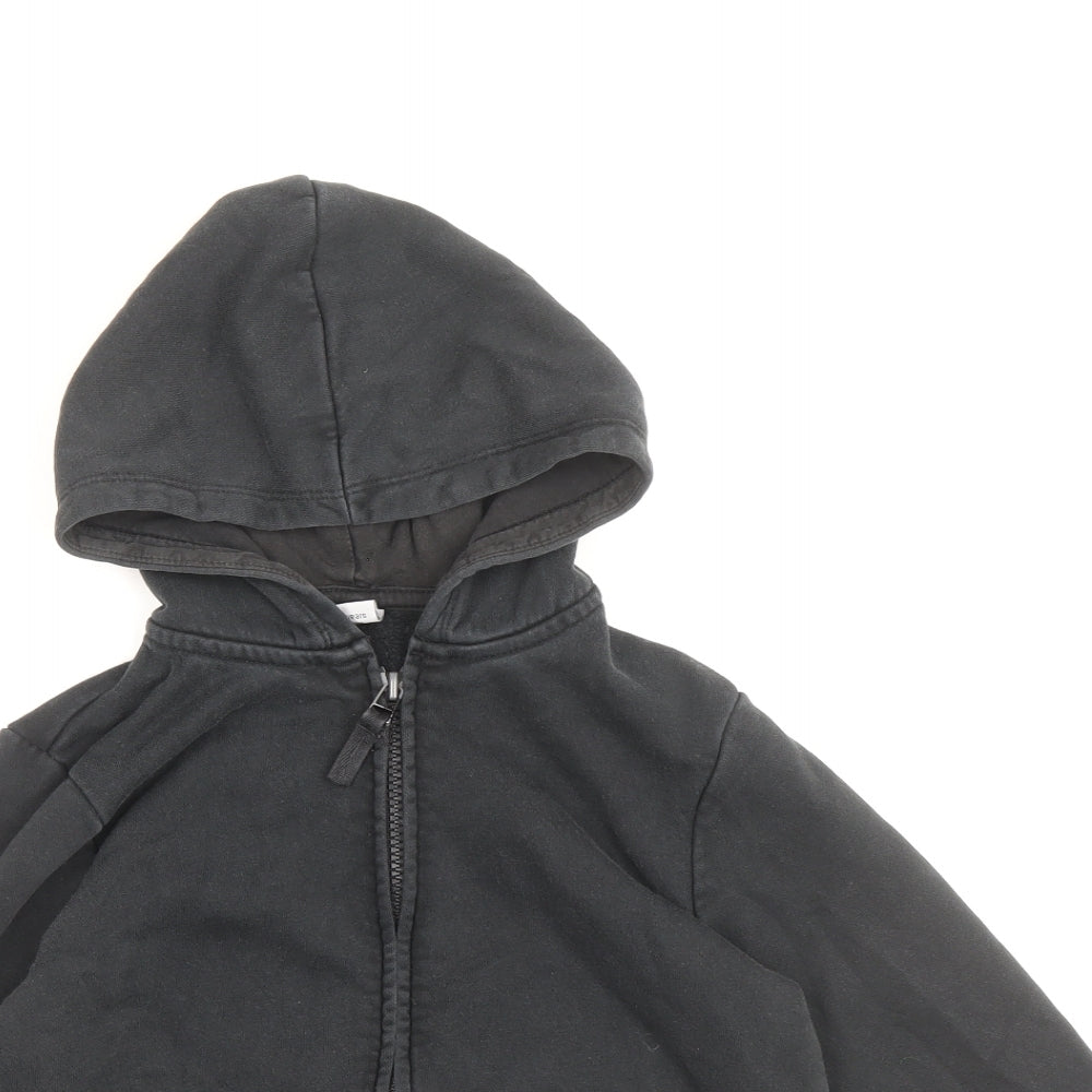 TU Boys Black Cotton Full Zip Hoodie Size 6 Years Zip