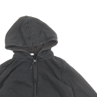 TU Boys Black Cotton Full Zip Hoodie Size 6 Years Zip