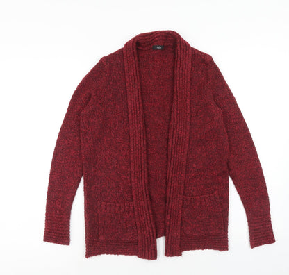 Womens UK Size 10 M&Co Red Cardigan Jumper