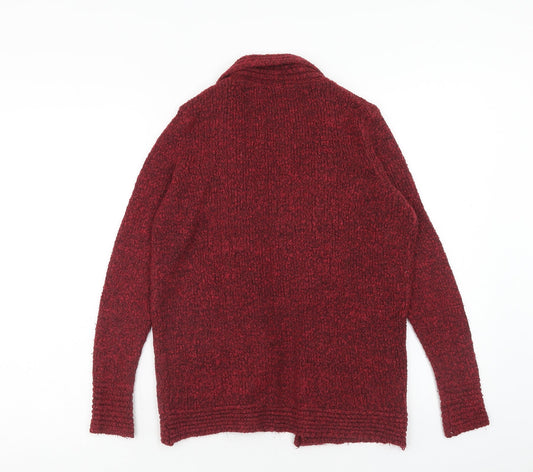 Womens UK Size 10 M&Co Red Cardigan Jumper