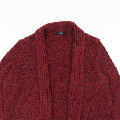 Womens UK Size 10 M&Co Red Cardigan Jumper