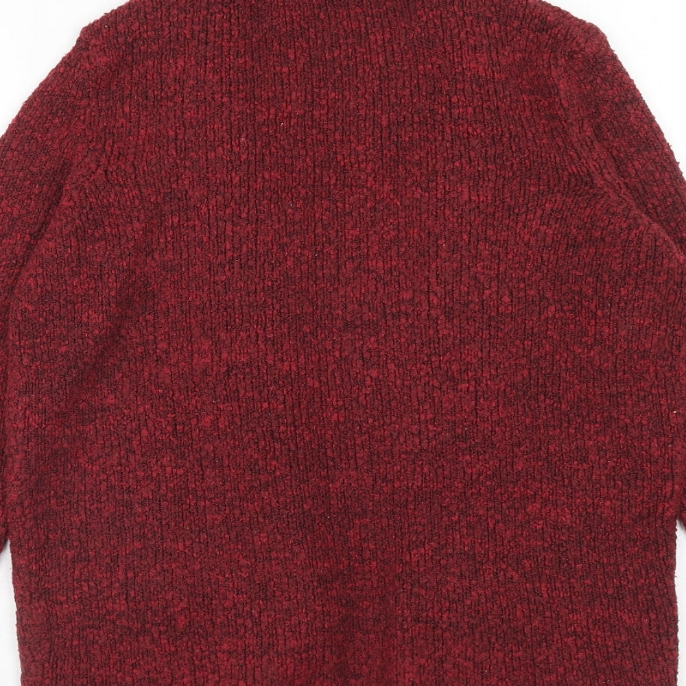 Womens UK Size 10 M&Co Red Cardigan Jumper