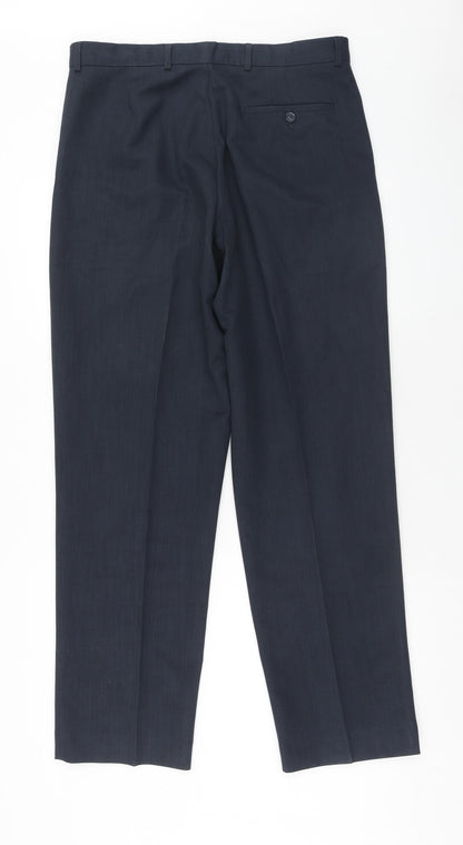 Mens UK Size 34 in BHS Regular Fit Dress Pants Blue Trousers
