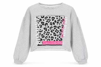 Matalan Girls Grey Cotton Pullover Sweatshirt Size 11 Years Pullover