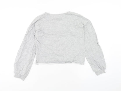 Matalan Girls Grey Cotton Pullover Sweatshirt Size 11 Years Pullover