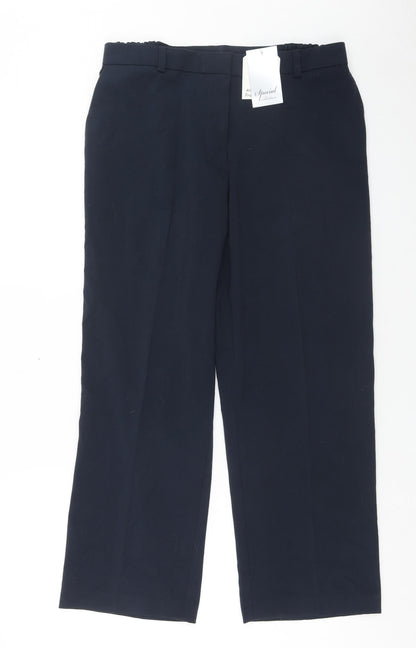 Womens UK Size 14 Special Collection Regular Fit Dress Pants Blue Trousers