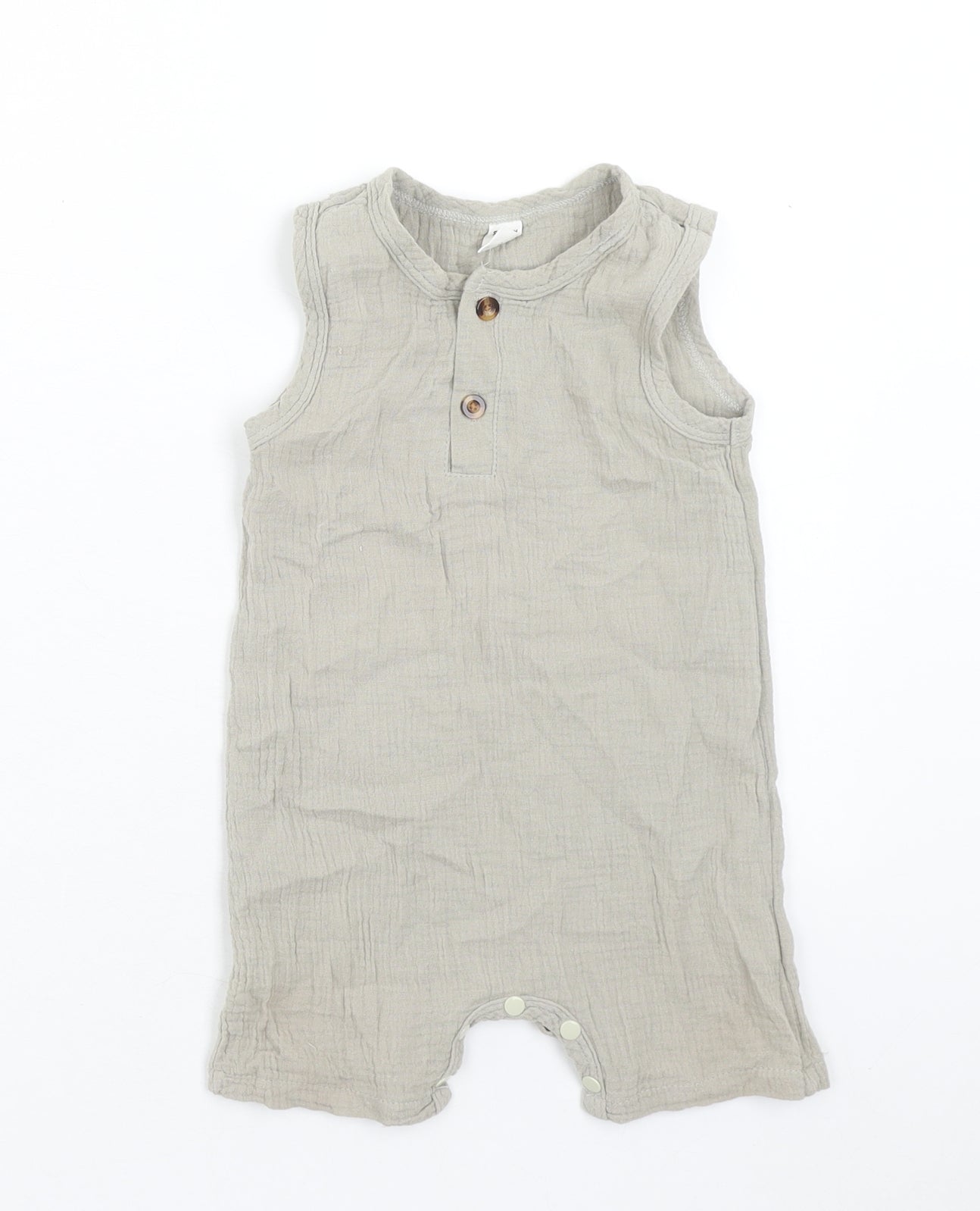 SheIn Girls Green Cotton Romper One-Piece Size 18 Months Button