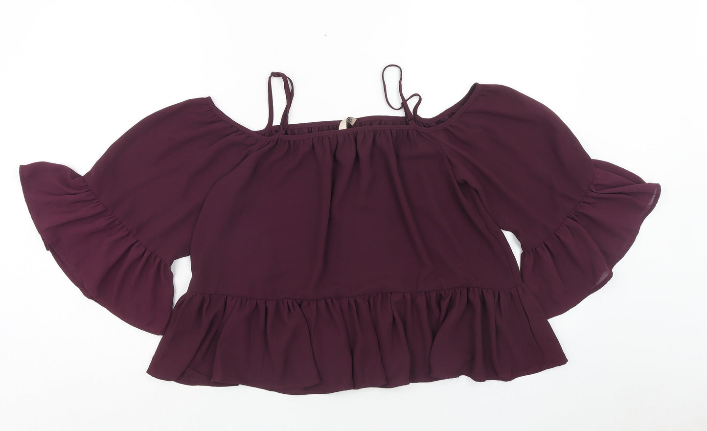 Womens UK Size 6 H&M Purple Cropped Blouse