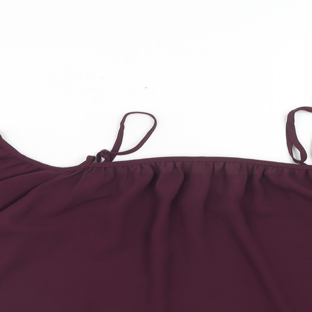 Womens UK Size 6 H&M Purple Cropped Blouse
