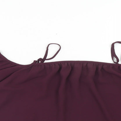 Womens UK Size 6 H&M Purple Cropped Blouse