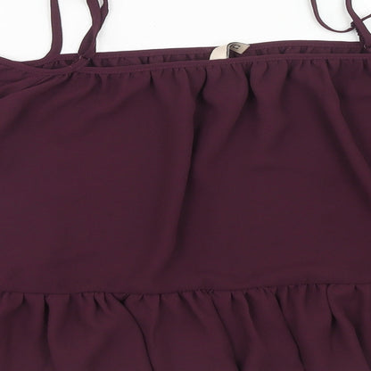 Womens UK Size 6 H&M Purple Cropped Blouse