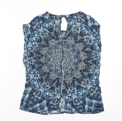 Womens UK Size S Label Lab Blue Basic Blouse
