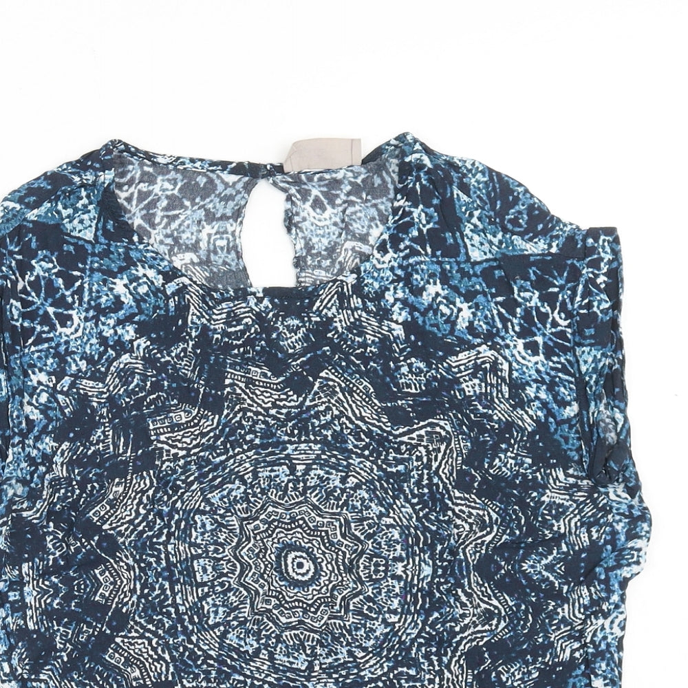 Womens UK Size S Label Lab Blue Basic Blouse
