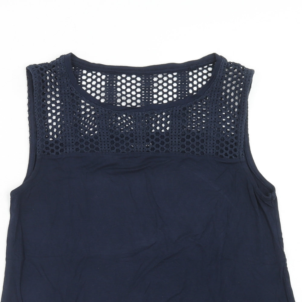 Womens UK Size S ESMARA Blue Basic Tank