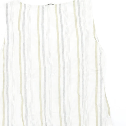 Womens UK Size M Stradivarius White Cropped Tank