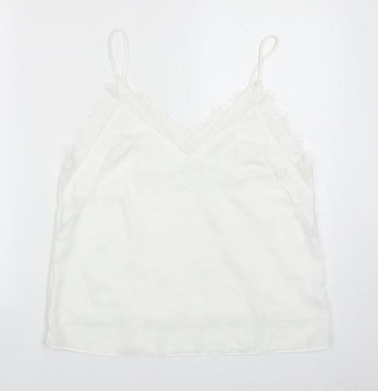 Womens UK Size L Vera & Lucy White Basic Tank