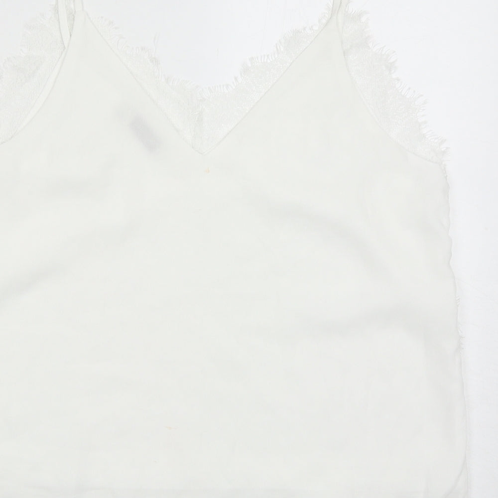 Womens UK Size L Vera & Lucy White Basic Tank