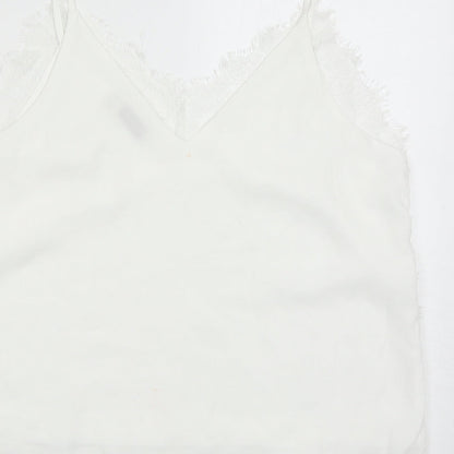 Womens UK Size L Vera & Lucy White Basic Tank