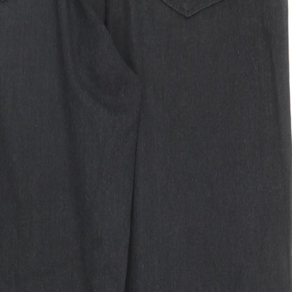 George Mens Grey Polyacrylate Fibre Chino Trousers Size 38 in L33 in Regular Zip