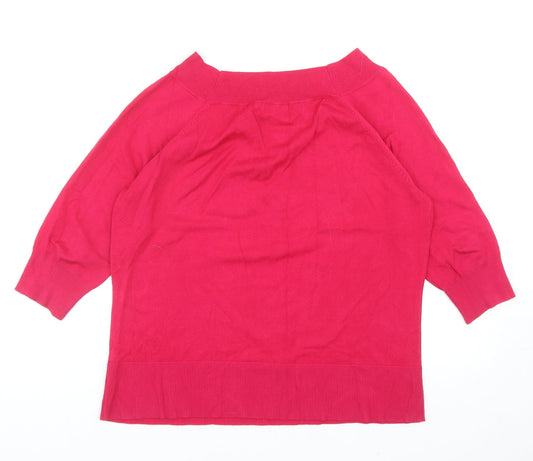 Womens UK Size 18 M&Co Pink Pullover Jumper