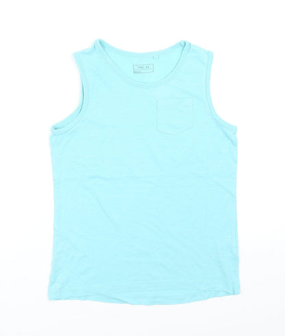 NEXT Boys Blue Cotton Basic Tank Size 9 Years Scoop Neck Pullover